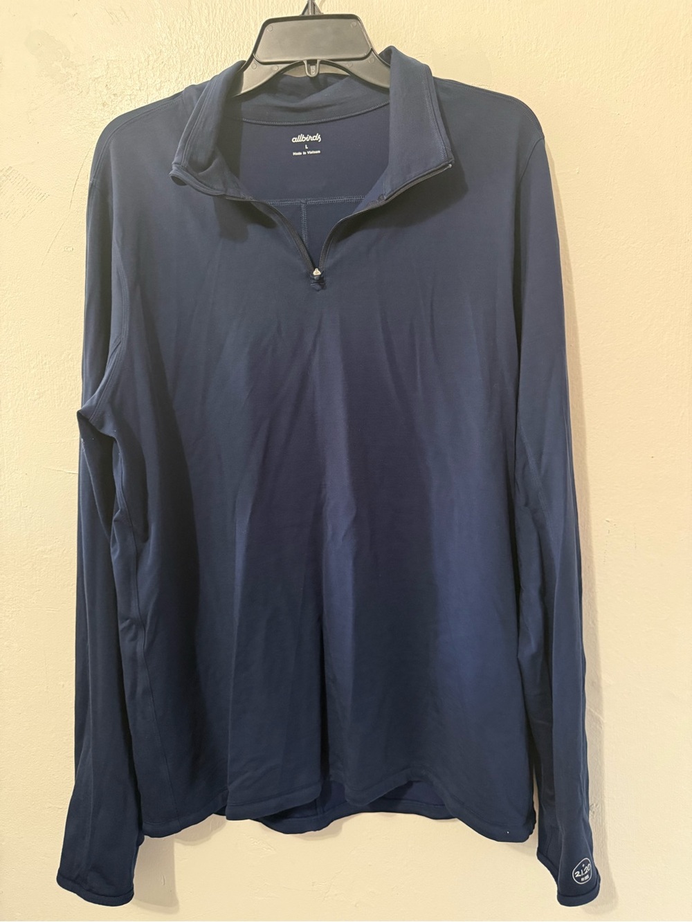 Allbirds Pullover Mens Large Blue 1/4 Zip Long Sleeve Athletic Performance Top